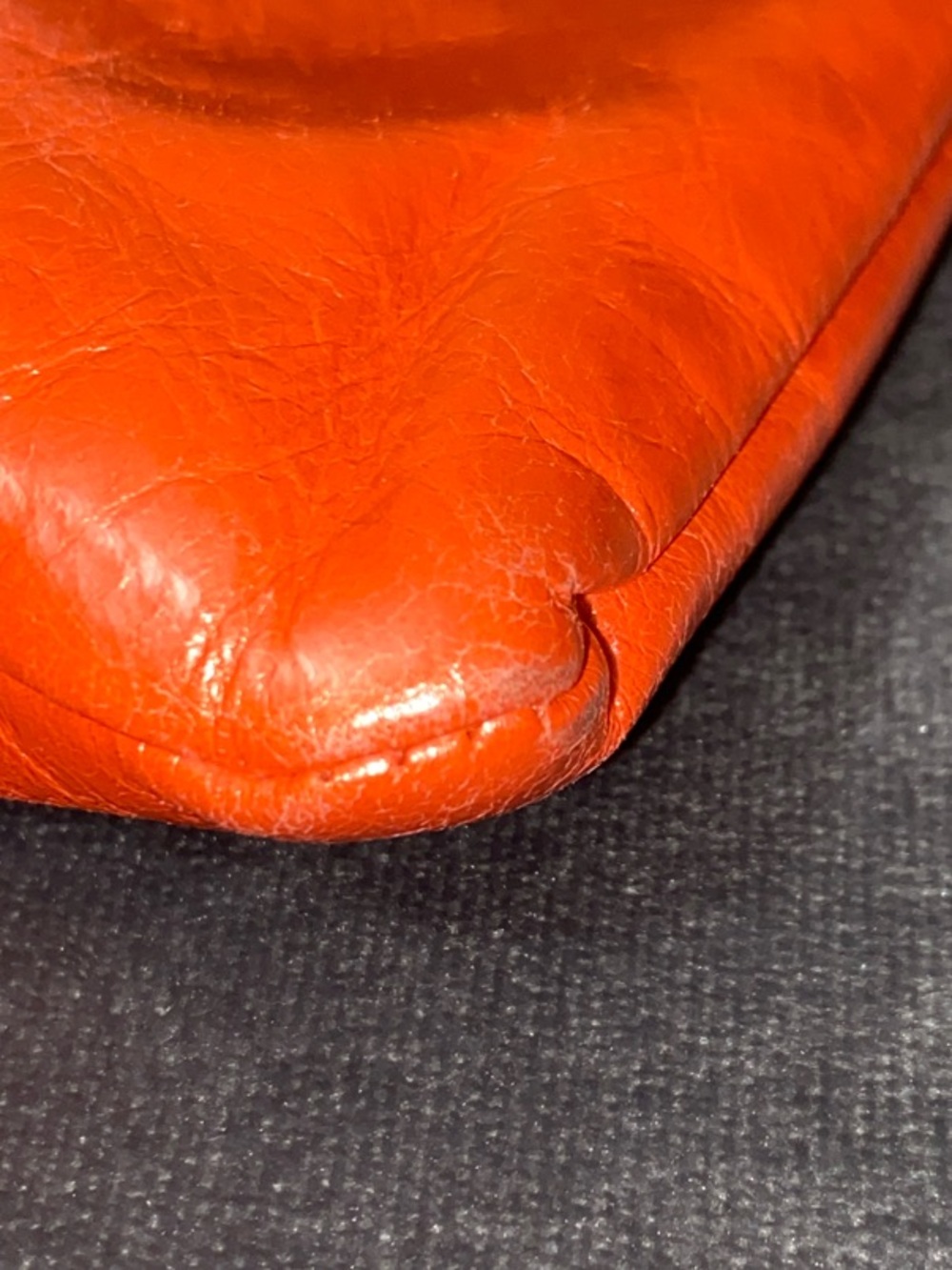 HOBO Orange Leather Ring-Handle Wristlet - Picture 7 of 9